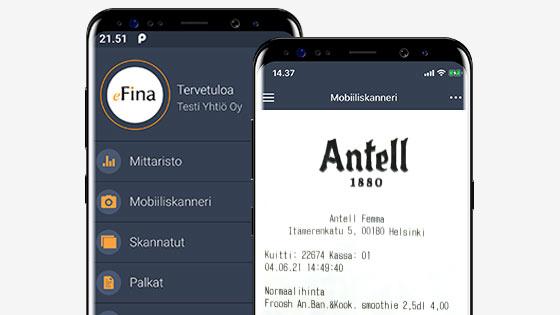 eFina Mobiilin kuittiskannerin uudet ominaisuudet