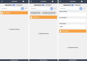 Uusi eFina mobiili hakunakymat